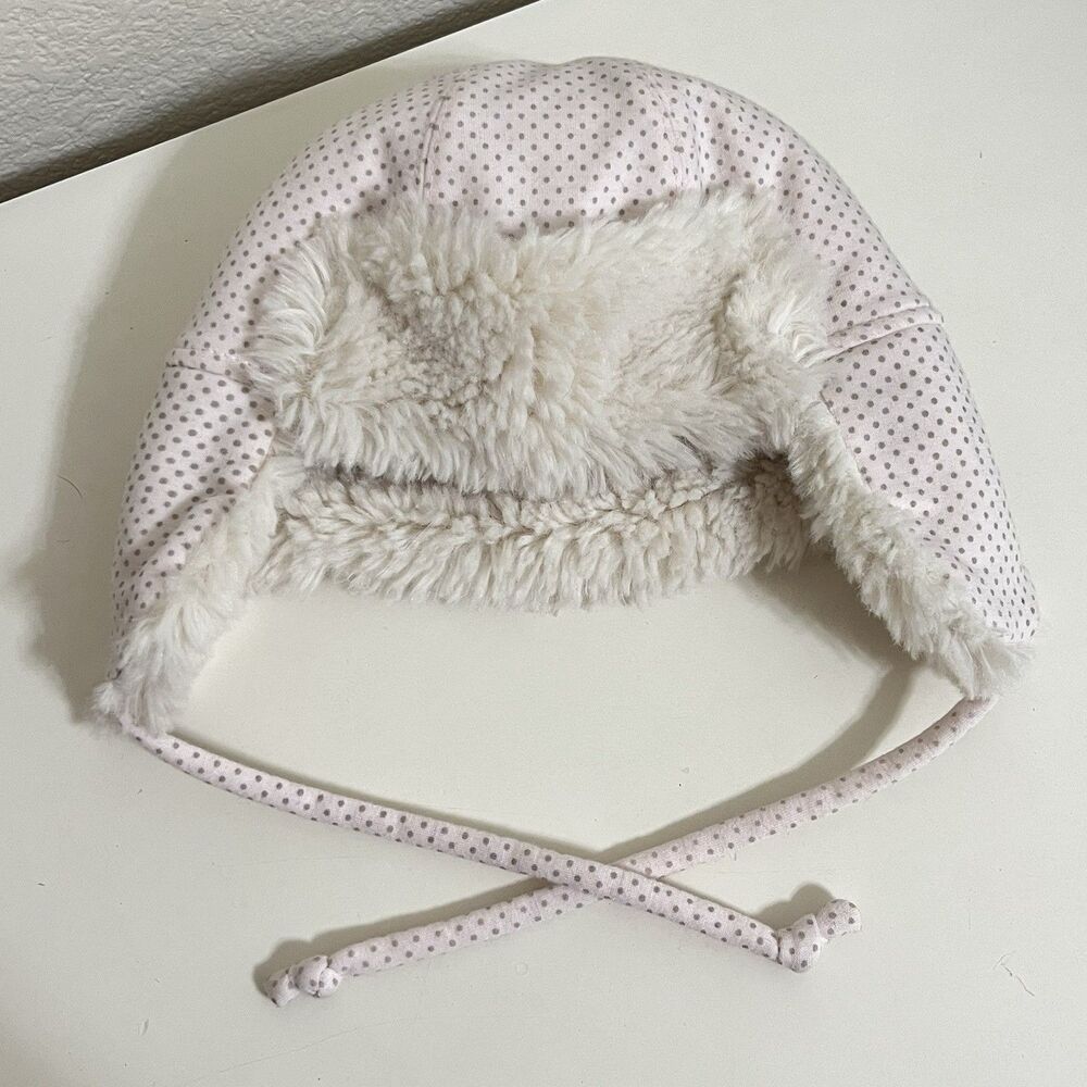Baby & Child Restoration Hardware Pink Polka Dot Trapper Hat Baby Girl 0-12 Mos